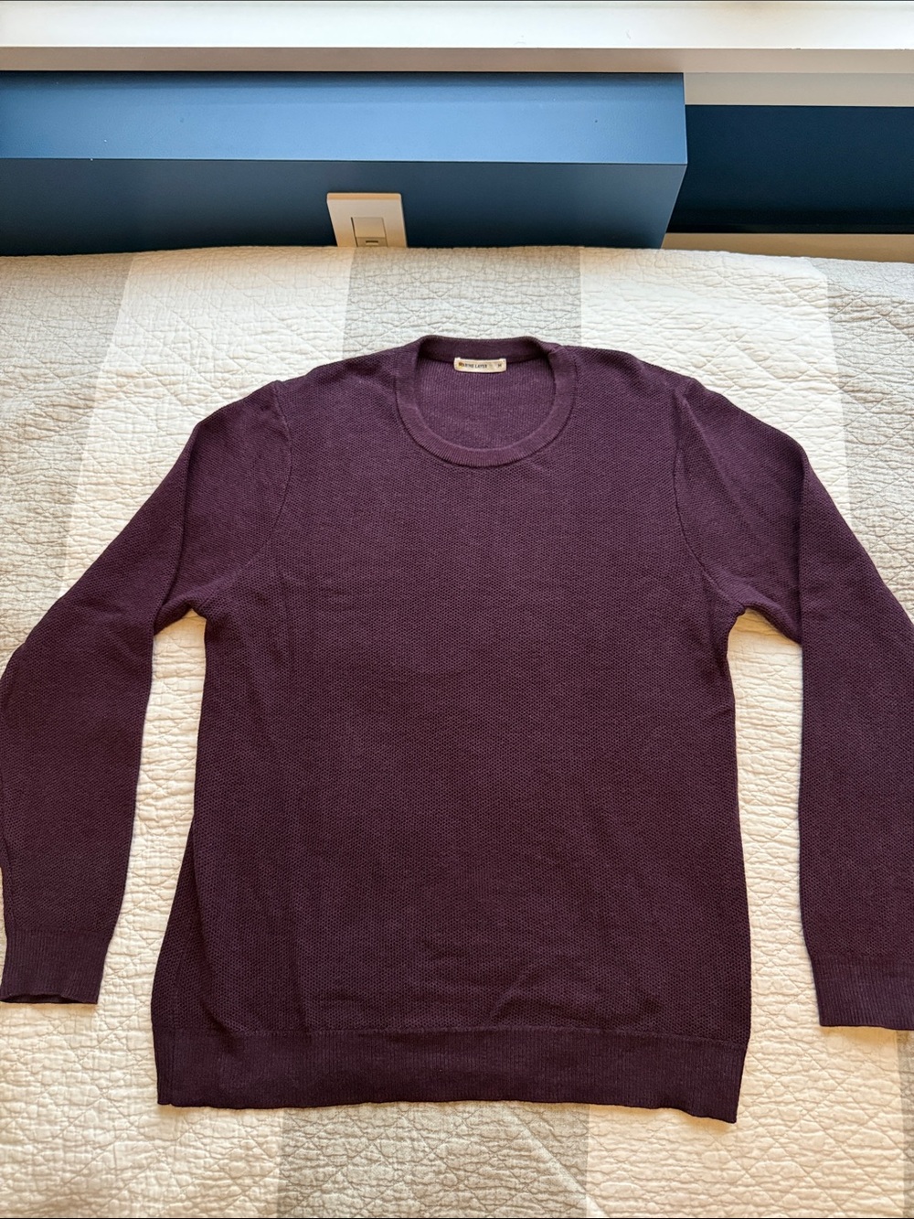 Marine Layer Men's Crewneck Sweater in Plum